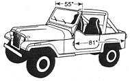 Similar in design to CJ7, but with rectangular headlights and... 